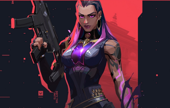 Reyna from Valorant holding a gun