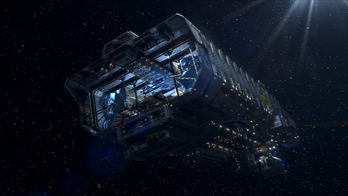 The Expanse spaceship in space