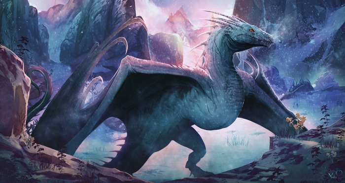 Fantasy Dragon in a Mystical Landscape