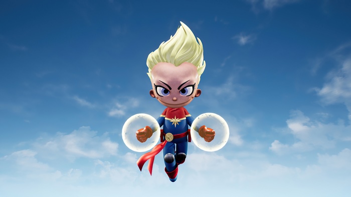 Chibi Captain Marvel from Marvel Comics 4K