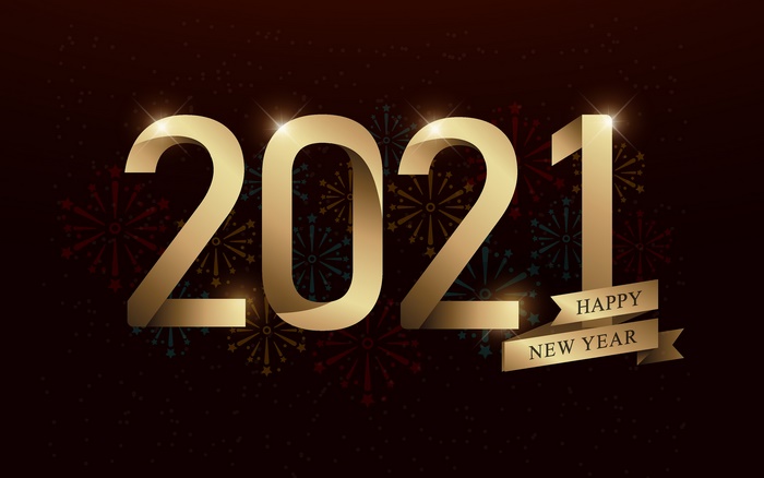 Happy New Year 2021 with Fireworks