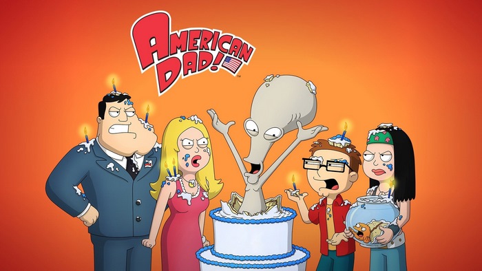 American Dad! characters covered in cake