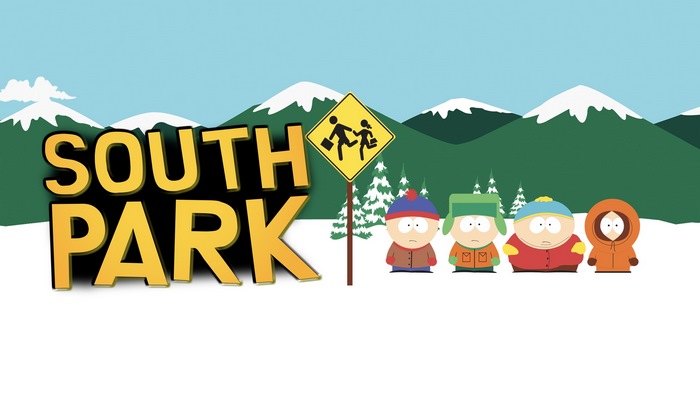 South Park characters with school crossing sign