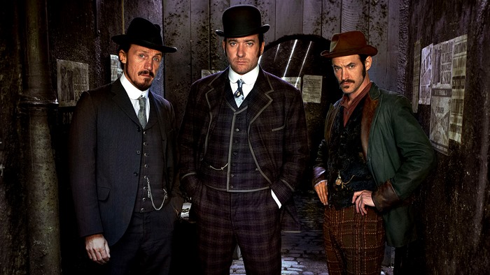 Three men in Victorian attire on Ripper Street