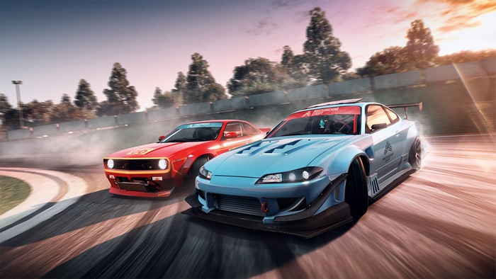 Toyota Supra and Dodge Challenger Racing Scene