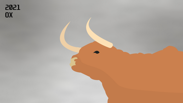 Minimalist Ox New Year 2021 4K