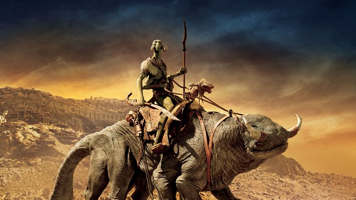 John Carter alien warrior riding a beast