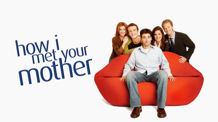 How I Met Your Mother cast on red couch