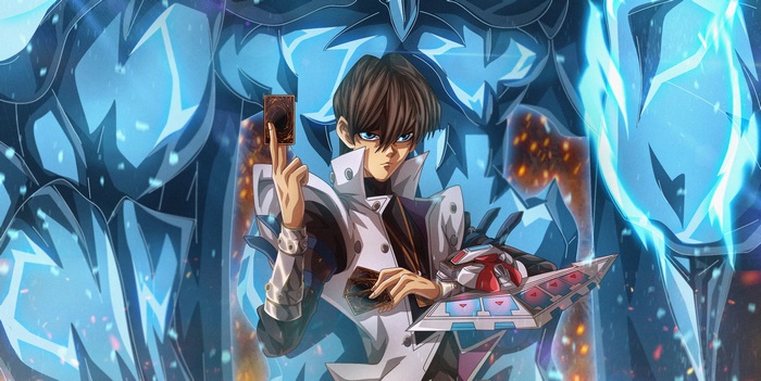 Seto Kaiba from Yu-Gi-Oh! with Blue-Eyes White Dragon