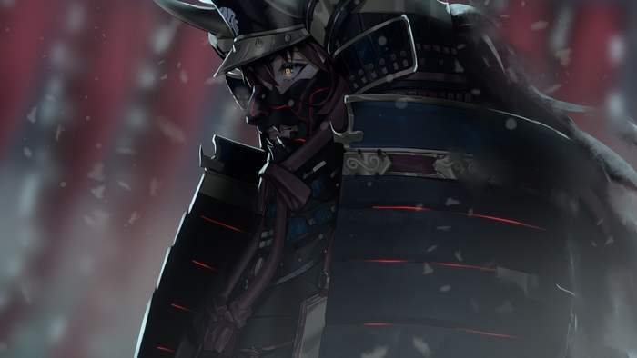Samurai warrior in ornate armor
