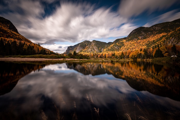 Mountain Lake Reflection in Fall Colors