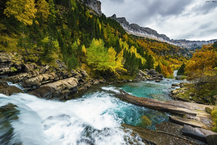 Waterfall in Ordesa y Monte Perdido National Park, Spain