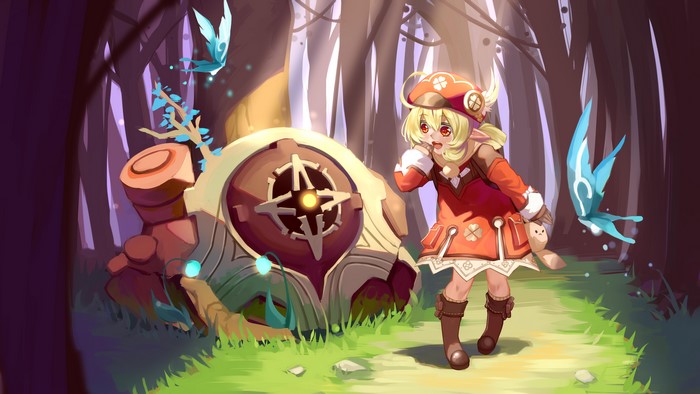 Klee from Genshin Impact in a forest