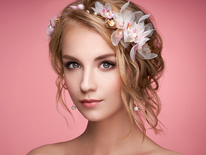 Blonde Woman with Blue Eyes