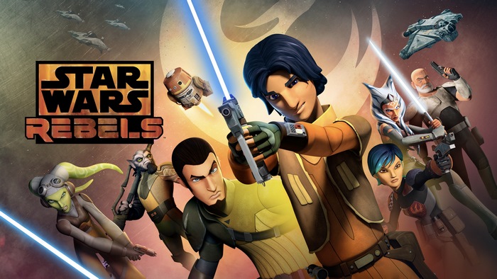 Star Wars Rebels characters with logo