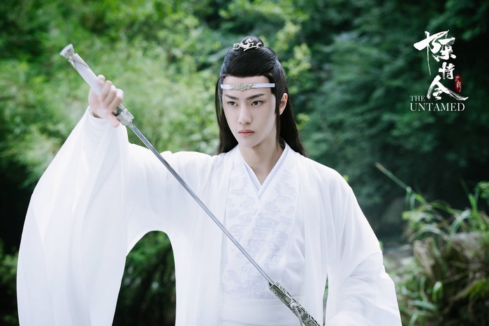 Lan Wangji in White Robes with Sword