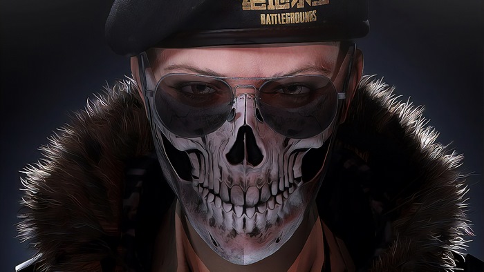 PlayerUnknowns Battlegrounds character with skull mask 4K