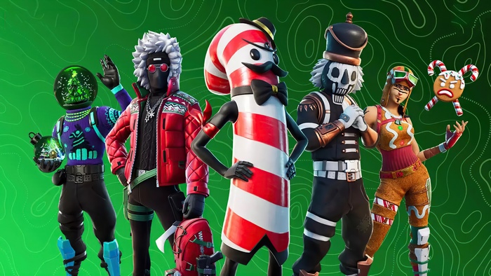 Fortnite Holiday Skins with Christmas characters