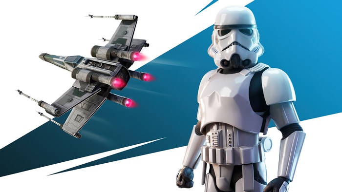 Stormtrooper and X-Wing Fighter