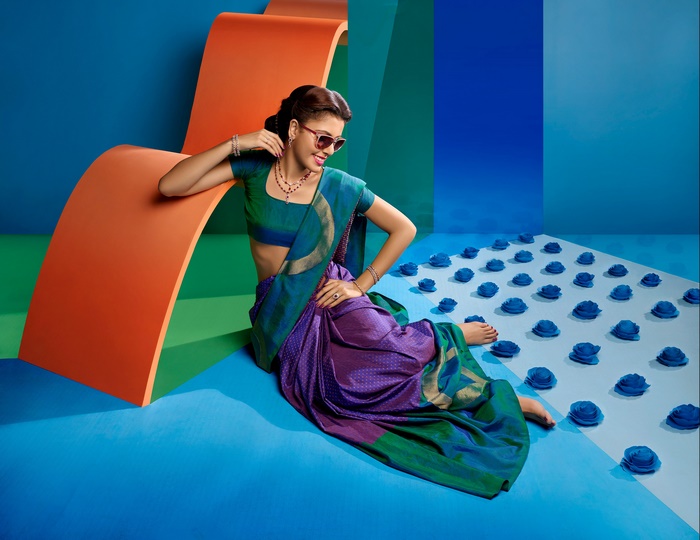 Indian Woman in Saree with Sunglasses