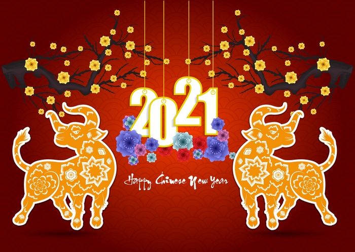 Chinese New Year 2021 Ox Illustration