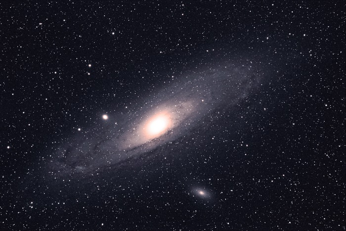 Andromeda Galaxy and stars in space 4K