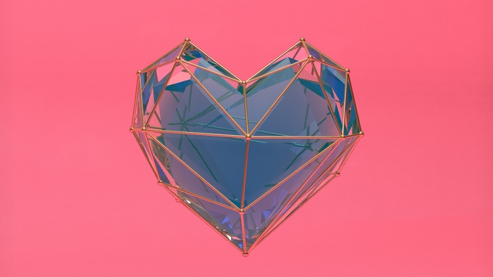Geometric Heart Sculpture