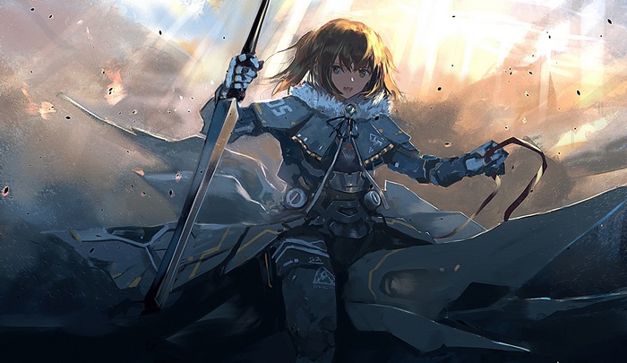 Girl with sword and futuristic armor 4K