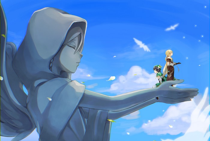 Aether and Venti from Genshin Impact 4K
