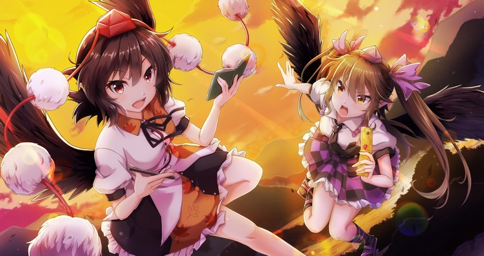 Aya Shameimaru and Hatate Himekaidou from Touhou 4K