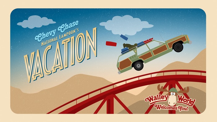 National Lampoon's Vacation poster with station wagon