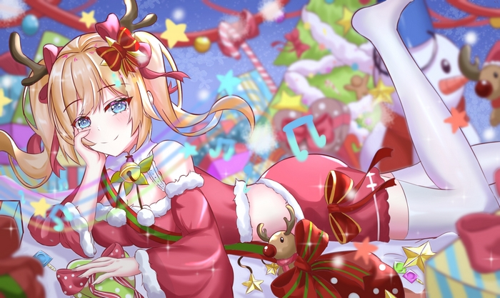 Barbara from Genshin Impact in Christmas outfit