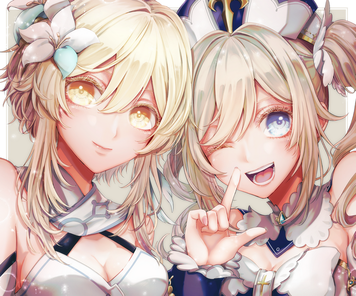 Lumine and Barbara from Genshin Impact