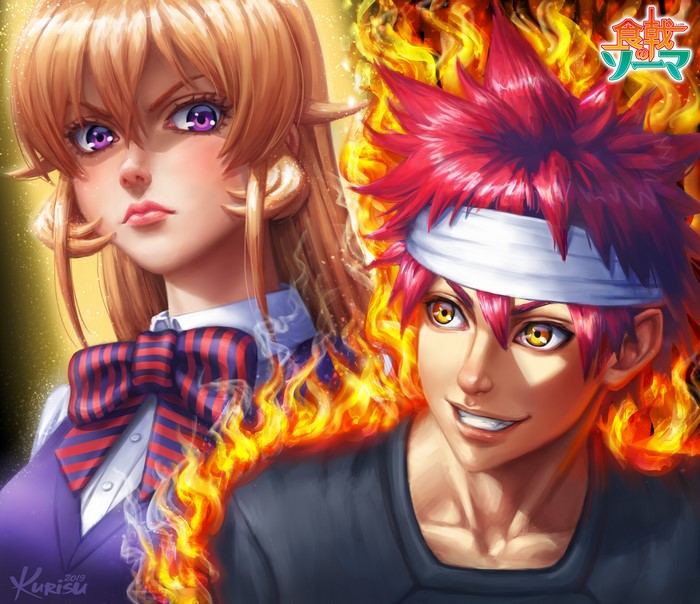 Erina Nakiri and Sōma Yukihira from Food Wars! Shokugeki no Soma
