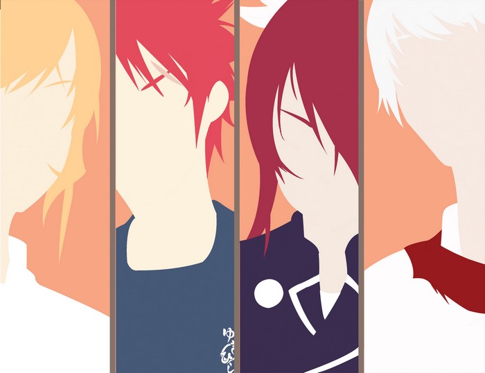Four characters from Food Wars! Shokugeki no Soma