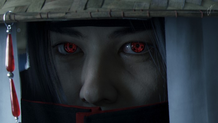 Itachi Uchiha with Sharingan eyes