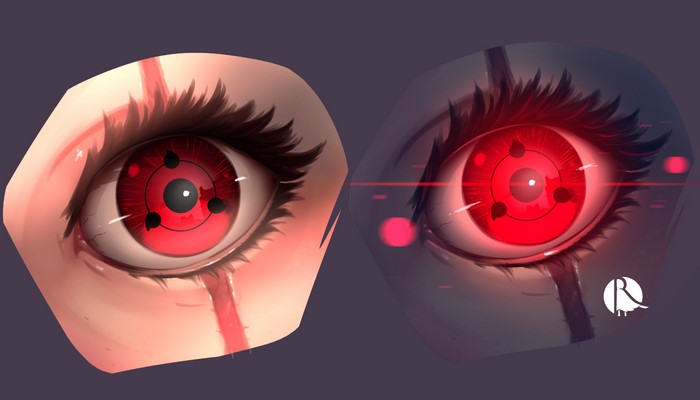 Two Sharingan eyes from Naruto