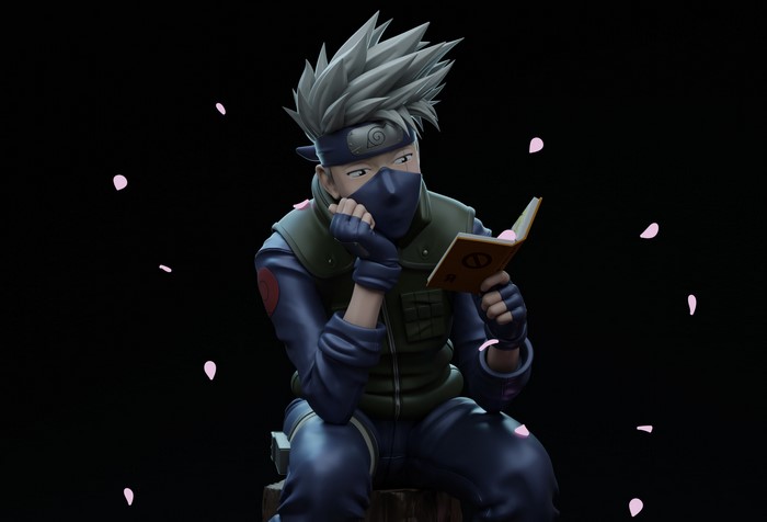 Kakashi Hatake from Naruto reading a book