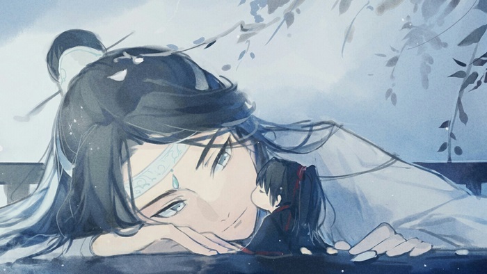 Lan Wangji and Wei Wuxian Intimate Moment