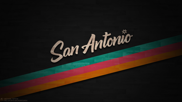 San Antonio text with retro stripes