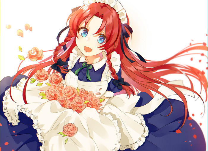 Hong Meiling from Touhou Project holding roses