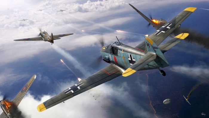 Messerschmitt Bf 109 Hd, Aircraft, Hawker Hurricane, Warplane, Hd 