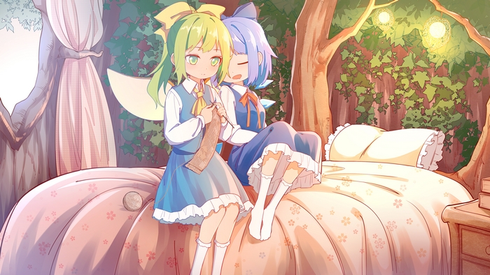 Daiyousei and Cirno from Touhou 4K
