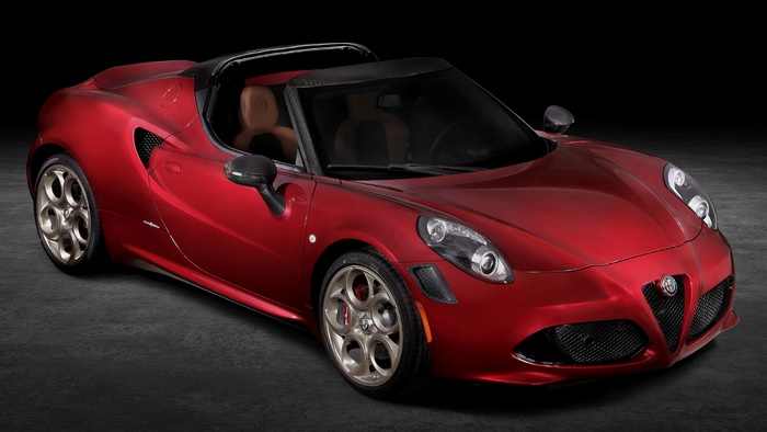 Red Alfa Romeo 4C Spider Convertible