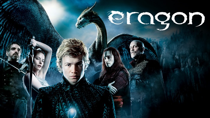 Eragon movie poster with dragon and characters