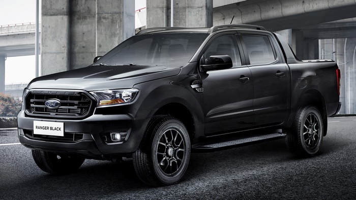 Black Ford Ranger Double Cab Pickup Truck