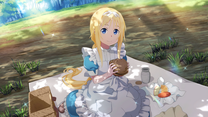 Alice Zuberg from Sword Art Online: Alicization having a picnic