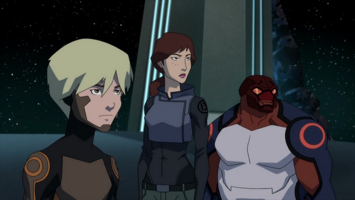 Terra and two aliens from DC Comics