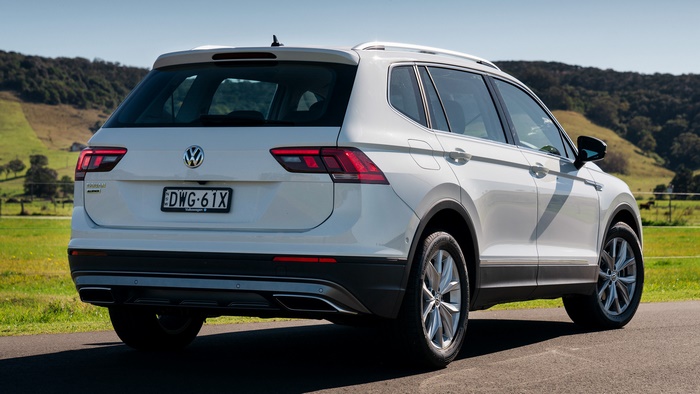 White Volkswagen Tiguan Allspace SUV parked outdoors