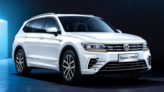 White Volkswagen Tiguan L PHEV SUV